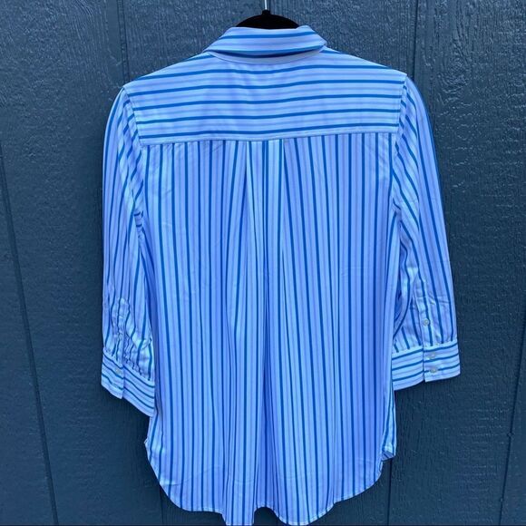 Buki Button Down Striped 3/4 Sleeve Blouse M NWT - Picture 10 of 15